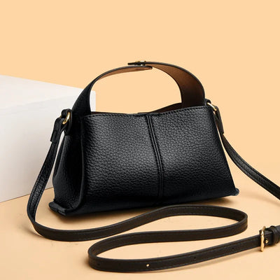 Luxury Vintage Soft Leather Women Boston Bag Minimalist | SAMAG