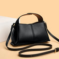 Luxury Vintage Soft Leather Women Boston Bag Minimalist Fashion Commute Shoulder Crossbody Handbag