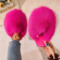 Women Indoor Slippers Winter Faux Fur Home Shoes Women 2025 New Soft Sole Fashion Warm Fluffy Slippers Solid Baotou Slides Women