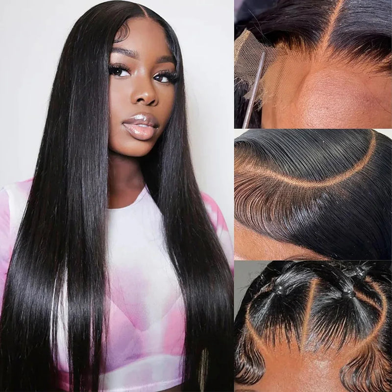 40 Inch 220 Density 5x5 Glueless Lace Frontal Wig for Women Brazilian Wigs Human Hair 13x6 13x4 Bone Straight HD Lace Front Wigs