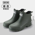 Rain Boots Men's Short-tube Korean Style Casual and Comfortable Outdoor Fishing Waterproof Low-cut Rubber Shoes Rider Work Boots