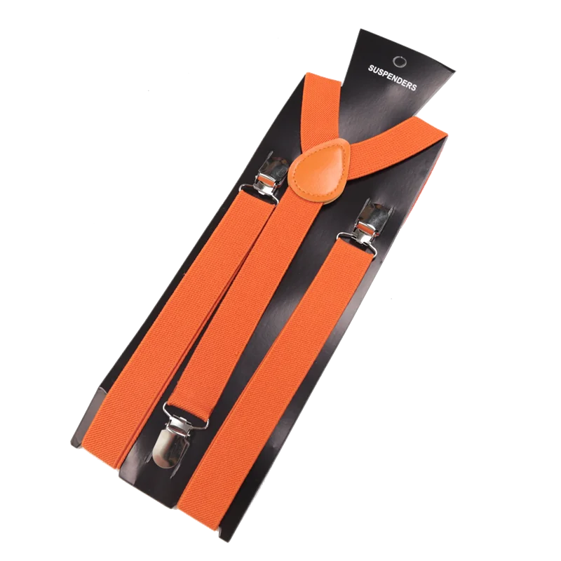 Unisex Elastic Leather Suspenders Braces Men Women Gift Black Blue Red Adjustable Straps for Wedding Suit Skirt Accessories