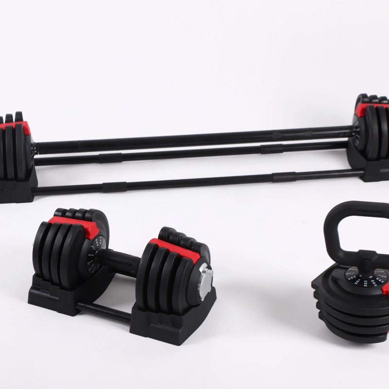 Smart 3-in-1 Adjustable Cast Iron Dumbbell Set Barbel | SAMAG