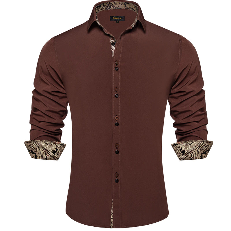 Men's Polyester Cotton Solid Black Shirts Long Sleeve | SAMAG