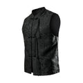 Men Chinese Traditional Style Vests Men buckle Vests Fashion Casual Solid Color Tank Tops Male Hanfu Vests