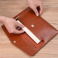 A4 A6 Leather File Folder Business Document Organiser Folder Bag Fashion Briefcase Data Contract Bill File Bag School Office Sup