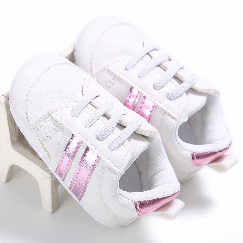 Baby Sneakers Classical Sport Soft Sole PU Leather Shoes Streaks Multi-Color First Walker Newbor Baby Boy Girl Shoes