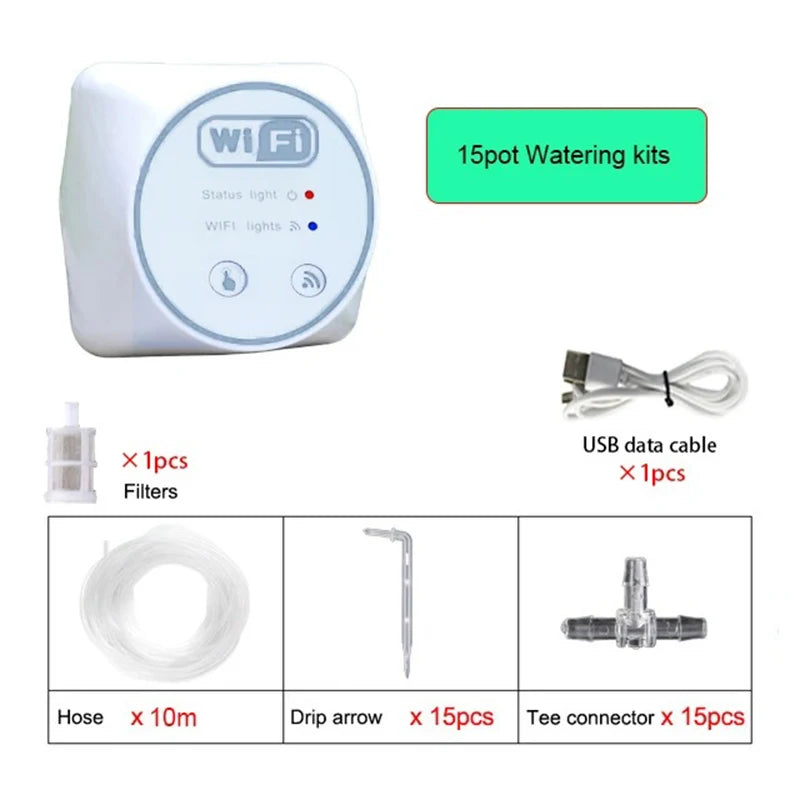 WiFi Automatic Watering Set Adjustable Drip Irrigation System for Balcony Garden Potted Plants Timing Watering Device