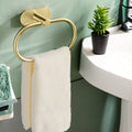 Stainless Steel Towel Holder Self-adhesive Bathroom Towels Rack Black Washhand Hanger Ring Rail Bar Kitchen Storage Accessories