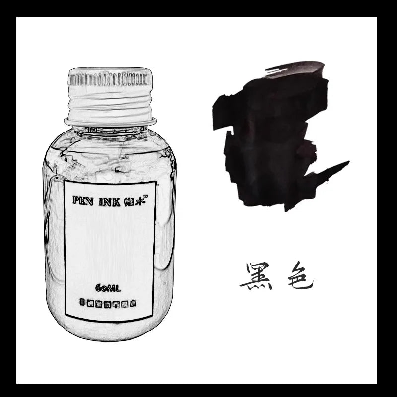 60ml 48Colors Fountain Pen Ink Cartridge Writing Dip Pen Ink Refill Stationery School Supplies For JINHAO HONGDIAN MAJOHN