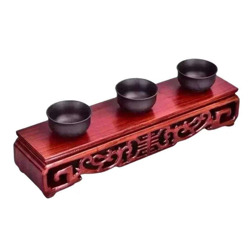 Decorative Wooden Plant Shelf Desktop Flower Pot Sorting Table Bonsai Display Stand Log Holder Standing Flower Base Pedestal
