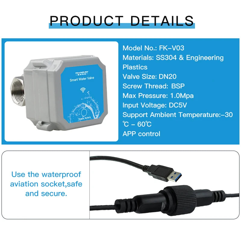 Tuya Wifi Water Valve Intelligent Shut off Open Rate 0% To 100% Garden Smart Life Faucet Automation Controller Voice Control