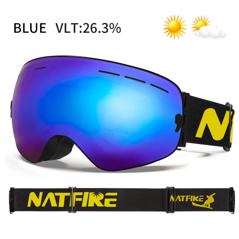 Ski Goggles Anti-fog Double Layers UV400 Big Glasses | SAMAG