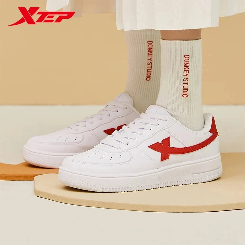 Xtep Women Men Skateboarding Shoes Non - Slip Casual White - View 4 | SAMAG