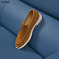 Men's Cow Suede Loafers Slip On Casual Shoes Comfortable Flat Driving Moccasins Fashion Lazy Loafers For Men Daily Wear Shoes