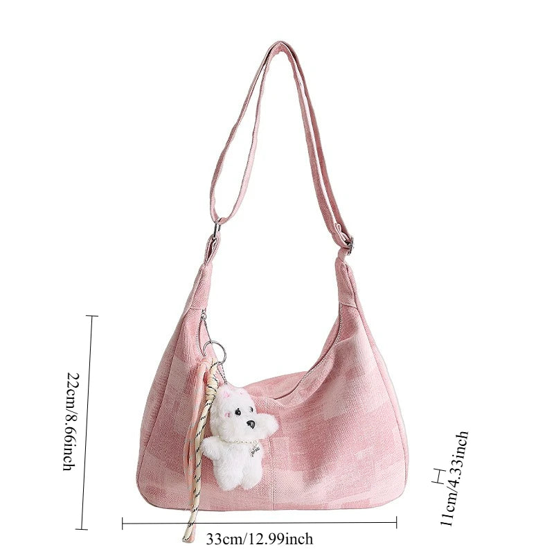 New Spring Women Hobo Bag Large Capacity Tote Shoulder Crossbody Bag Fashionable Comfortable and Versatile Texture Storage Bags