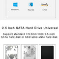 Transparent HDD Case HDD Enclosure 2.5 Inch SSD SATA To USB2.0 Type-C Adapter Portable External Hard Drive Box Tool-Free