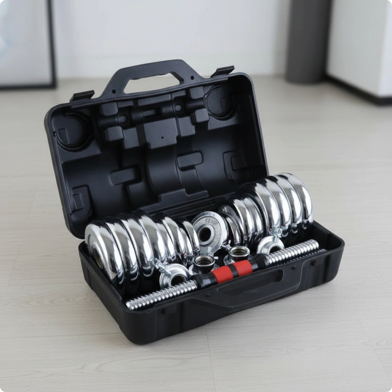 Dumbbell Set with Storage Case Chrome-Plated | SAMAG