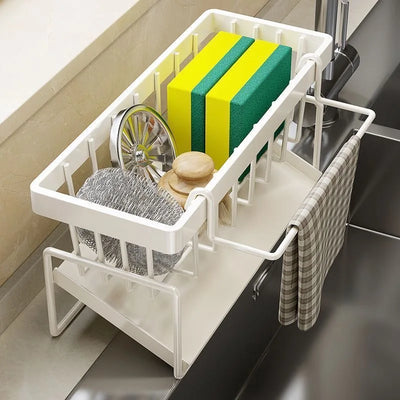 Multifunctional Sponge Rack Drainer Kitchen Shelf Sink Rag Dishwashing Detergent Dishcloth Organiser Storage | SAMAG