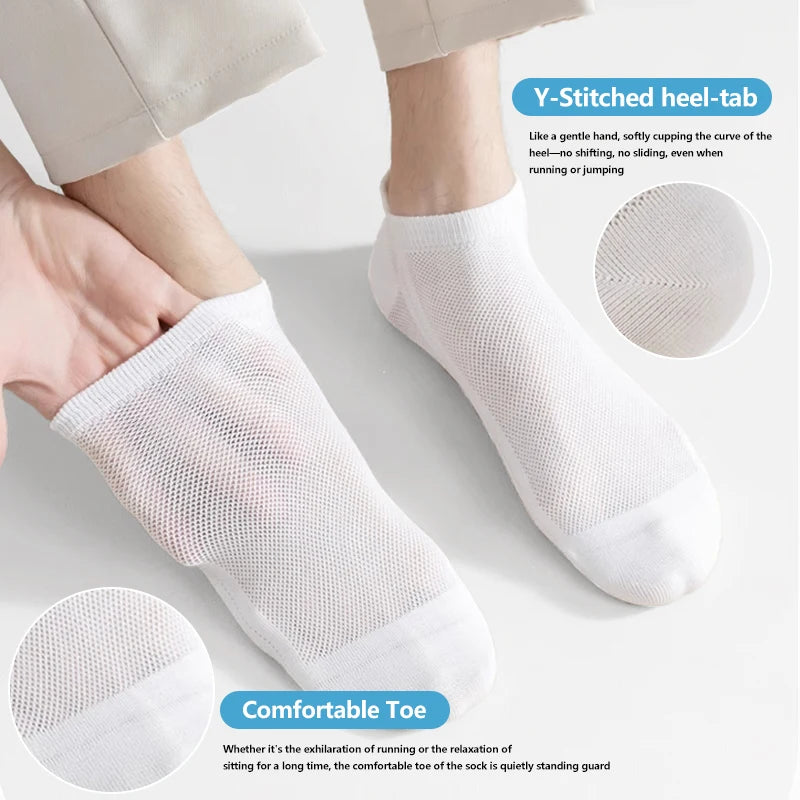 Pairs Men's Ankle Socks, Breathable Mesh Sports Casual | SAMAG
