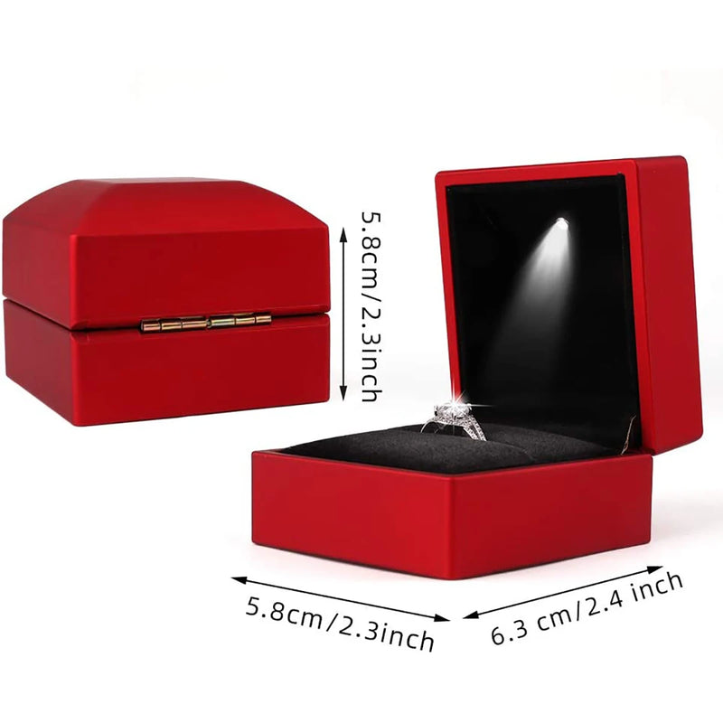 LED Jewelry Box for Ring Necklace Engagement Ring Display Gift Case Packaging Showcase Boxes with Light Storage Cases Wholesale