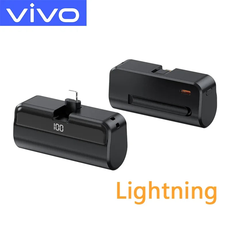 VIVO 50000mAh Capsule Power Bank 22.5W Fast Charging Powerbank LED Digital Display Portable External Battery For iPhone Samsung