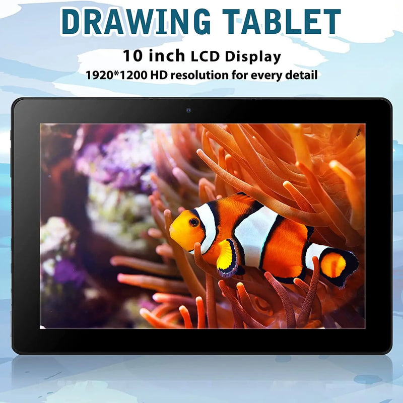 Frunsi Standalone Drawing Tablet Pad with Screen No Computer PC Needed Android 13 10 Inch IPS HD Monitor Display WIFI for Artist
