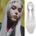 QQXCAIW Long Straight Cosplay Wig Black Purple Black Red Pink Blue Dark Brown 100 Cm Synthetic Hair Wigs
