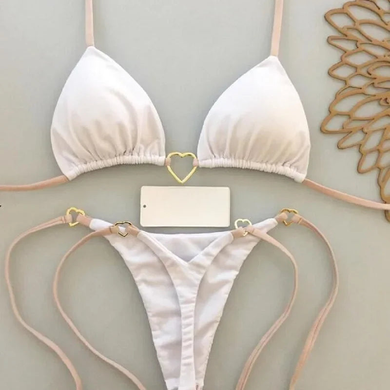 Sexy Halter Solid color Bikini Set Women's Swimsuit | SAMAG