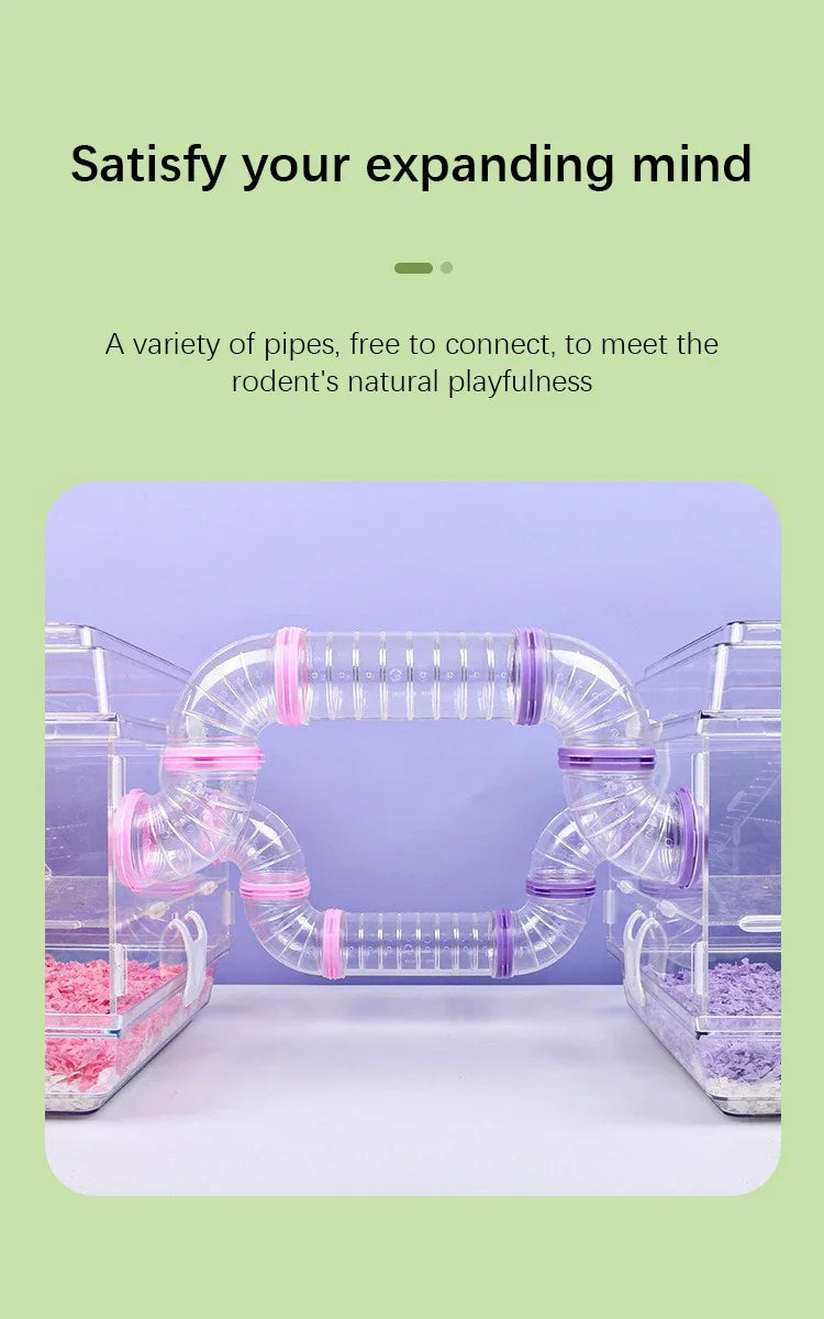 New Hamster Coop External Pipelines Can Be Randomly Spliced DIY Landscape Design Pipes Hamster Cage Modification Movement Tunnel