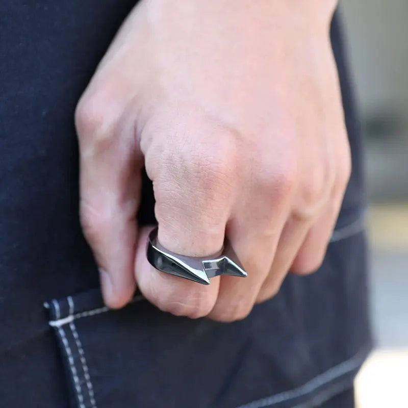3pcs Women's Anti-wolf Men's Single Finger Buckle Carry Defense Spikes Finger Tiger Self-defense Cat Ear Ring Window Breakers