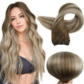Full Shine Human Hair Weft Extensions Hair Bundles Ombre Blonde Color 100g Sew In Silky Straight Remy Skin Double Weft For Salon