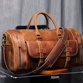 MUNUKI Vintage Crazy Horse Genuine Leather Travel bag  Large Luggage bag men Leather duffle bag Large Weekend Bag Tote Big