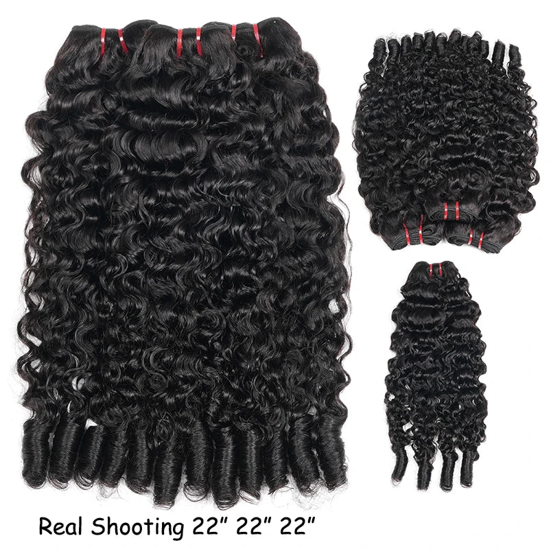 Burmese Curly Hair Bundles Pixie Curly Bundles 100% Raw Human Hair Ocean Spiral Curly Double Drawn Vietnamese Hair Weave Deep Wave