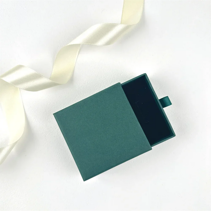 1PCS Free Custom Logo Paper Box Necklace Ring Box With Sponge Drawer Box Personalized Exquisite Jewelry Packaging Pack 8*8 10*10