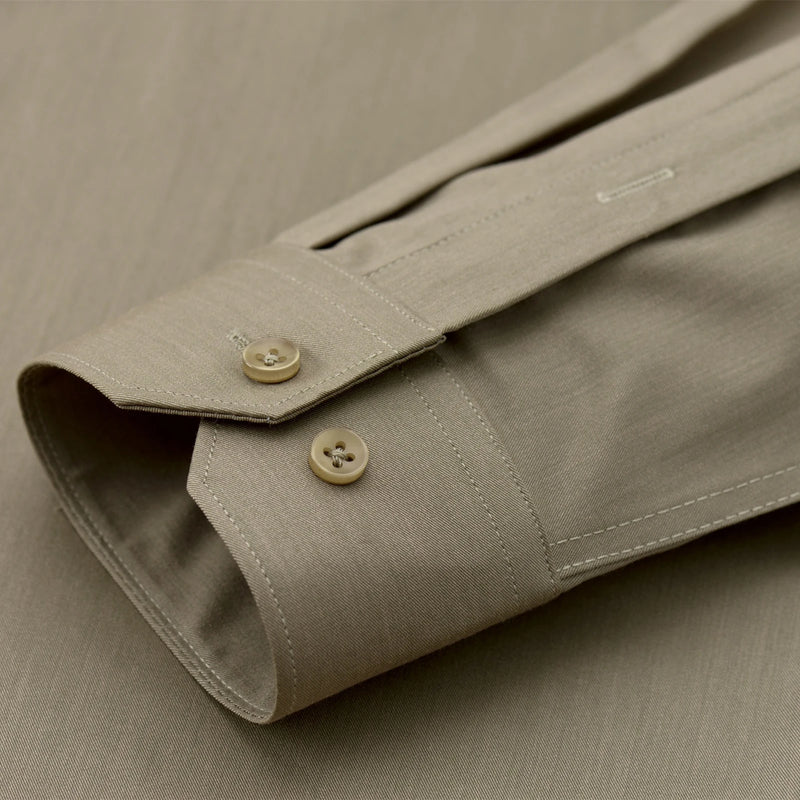 Men's Wrinkle - Free Dress Shirt Regular Fit Solid Business Formal Long Sleeve Button Up Stretch - View 5 | SAMAG