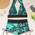 Square Neck Modest Bikini Set With Skull Print | SAMAG