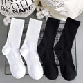 6 Pairs Middle Tube Socks For Men Solid Colour In White | SAMAG
