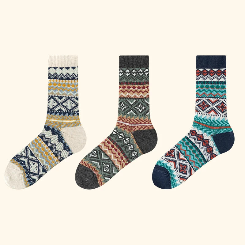 Men's Dress Socks, Cotton Crew 3 Pairs, Breathable | SAMAG