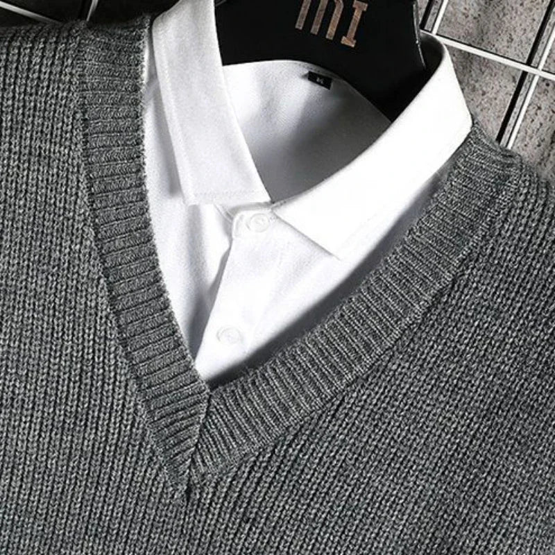 Man Clothes Waistcoat V Neck Vest Knitted Sweaters for Men Business Black Sleeveless Japanese Harajuku Fashion S Cheap Street A