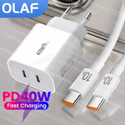 40W Fast Charger Type C Dual Port PD Charging Adapter | SAMAG