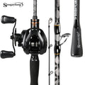 Sougayilang Baitcasting Fishing Set 1.8m Carbon Fishing Rod 8kg Drag Magnetic Brake Baitcast Reel Fishing Combo for Bass Fishing