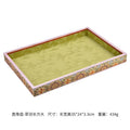 Luxury Chinese Vintage Silk Wooden Jewelry Box, Countertop Display Tray for Perfume Ring Bracelet, Velvet Gemstone Jade Storage