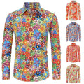 Men's Long Sleeves Shirts Hippie 70s Disco Hip Hop Button | SAMAG
