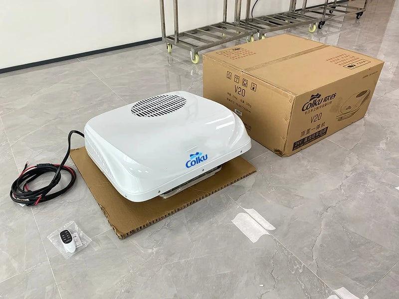 Battery AC System V20 Cabin Dc 12v 24v Car Rv Electric Rooftop Integrated Parking Truck Air Conditioner