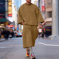 INCERUN Men's Sets Solid Color Oversize 3/4 Sleeve T Shirt Pants Two Piece Streetwear Stylish Casual - View 2 | SAMAG