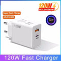 120W Charger Turbo Fast Charging EU US UK Wall Hypercharge Adapter USB 6A Type C Cable For Xiaomi 13 12 11 Ultra Redmi