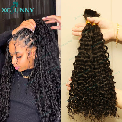 Bulk Human Hair For Braiding Bundles Double Drawn Color 30 Blonde Mixed No Weft Curly Burmese Boho Braids Human Hair Extensions