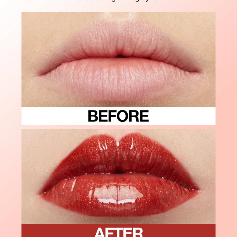 Pearlescent Glitter Plumping Lip Gloss Diamond Glitter Nude Pink Liquid Lipstick Shiny Glass Waterproof Sexy Lip Tint Lip Makeup