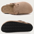 Evshine Women's Cow Suede Clogs with Arch Support Comfort Cork Footbed Mules Men Fashion Potato Shoes Genuine Cork Clogs Slipper